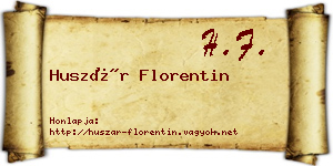 Huszár Florentin névjegykártya